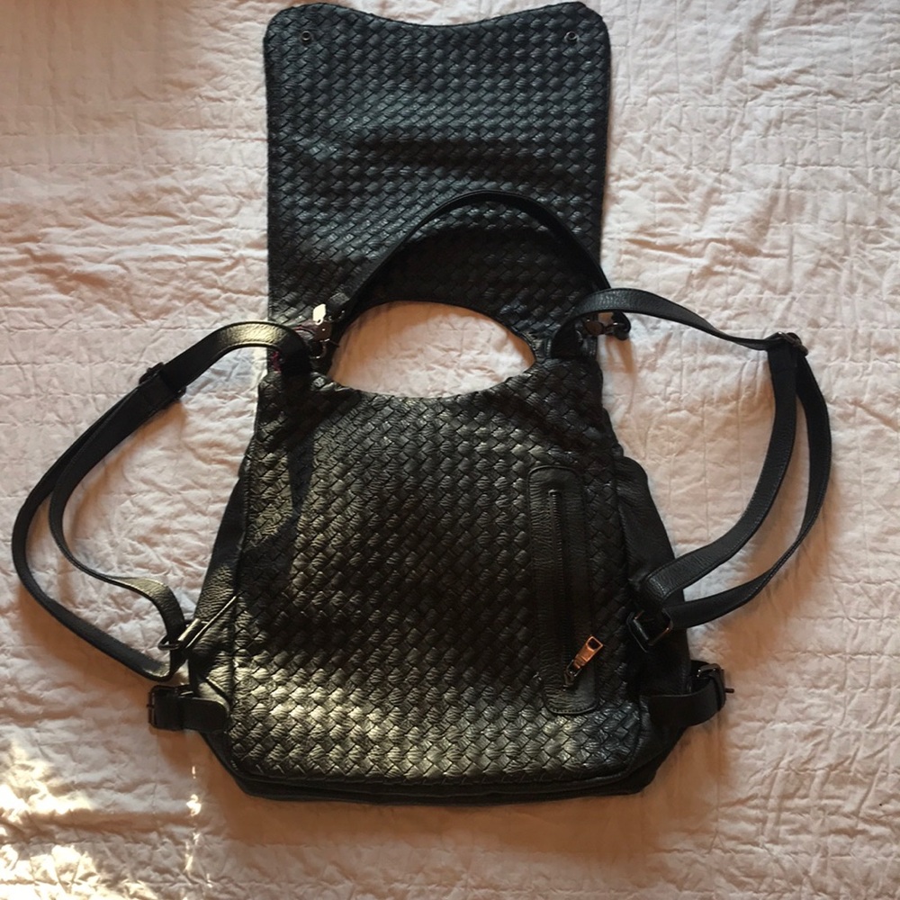 Black Leather Backpack - Picture 6 of 7